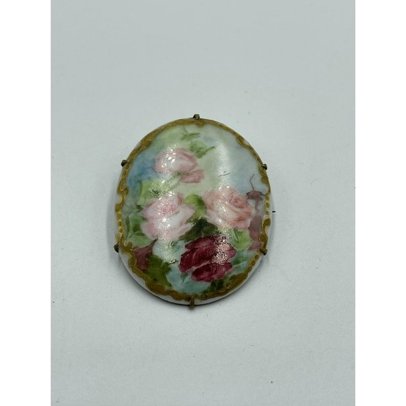 Antique 19th c. Victorian Hand Painted Porcelain & - Picture 1 of 5